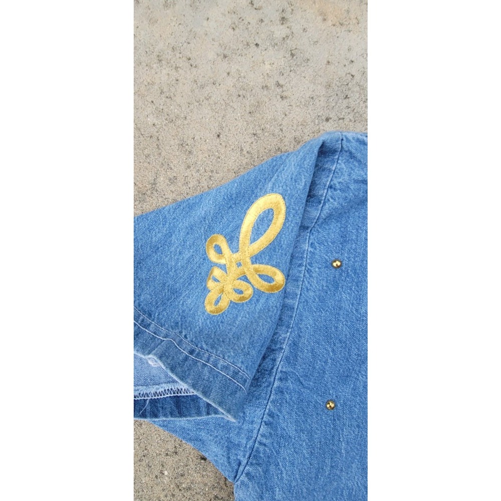 Vtg L.A. Fancy Los Angeles Monte Carlo Studded Denim Shirt - Picture 4 of 7